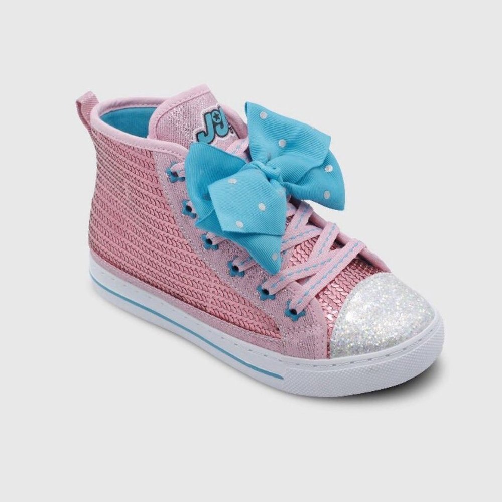 Jojo Siwa High Top Sequin Bow Sneakers - Pink‎
